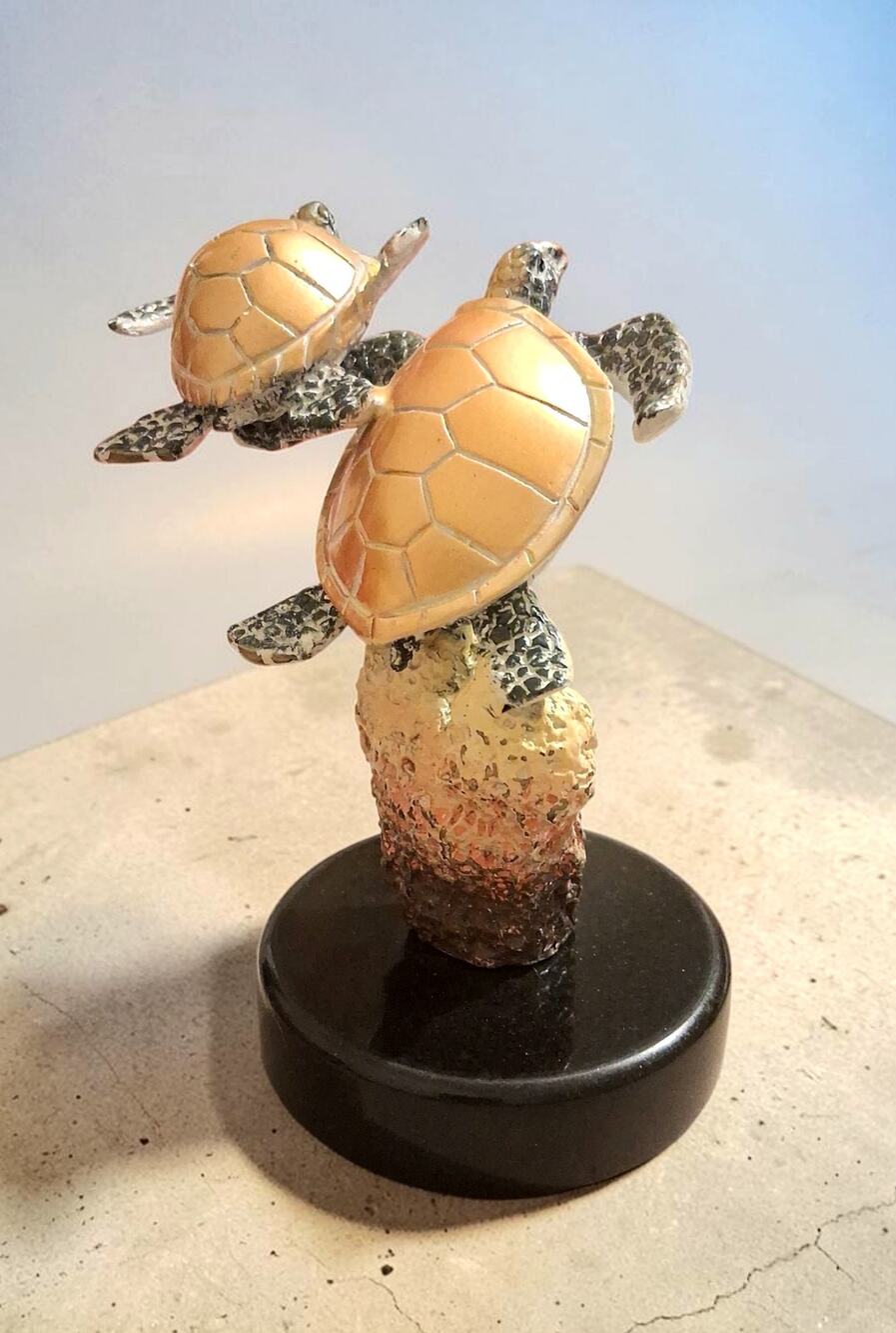 SPI Designs Solid Brass Sea Turtles Honu Handmade Sculpture